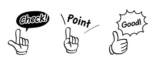 手势和文字图标集图片下载