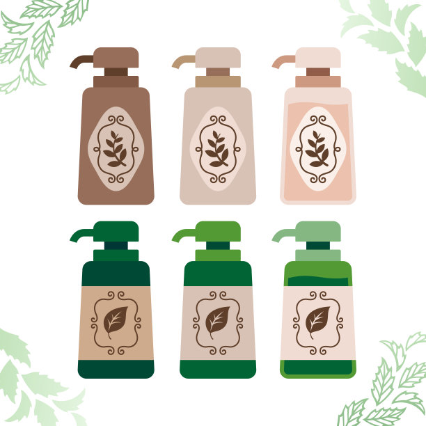 插图一套洗发水瓶子图片下载