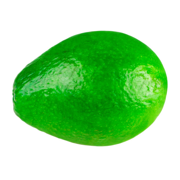 牛油果果绿色大，牛油果在近距离孤立上白色图片下载