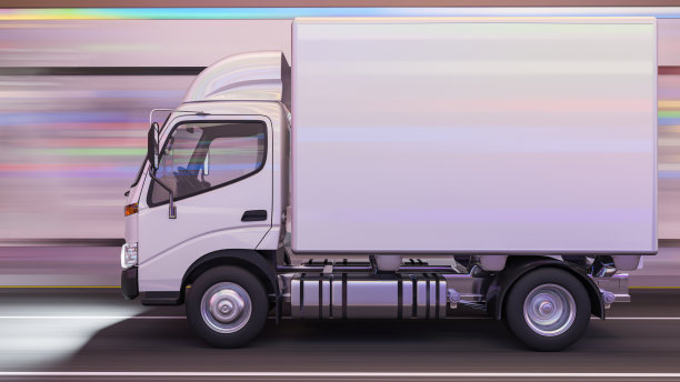 一辆白色货车的侧视图图片下载