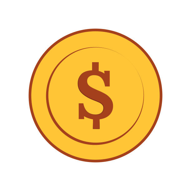 卡通美元硬币。矢量插图。图片下载
