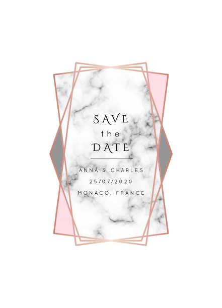 婚礼邀请玫瑰金大理石矢量图片下载