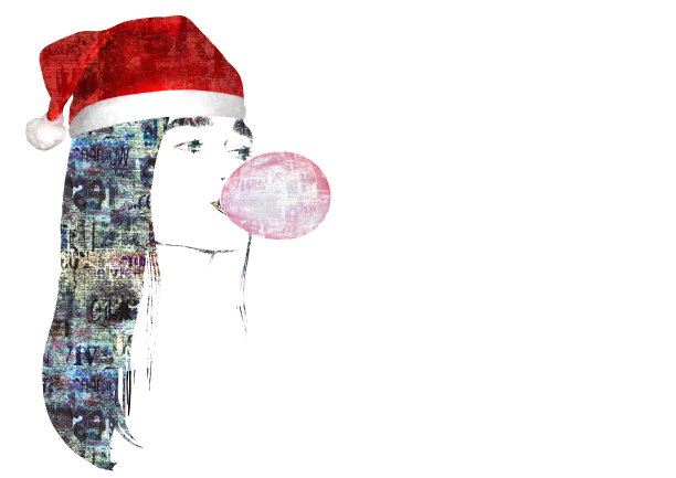 混合媒体当代时尚艺术新年快乐圣诞背景。图片下载