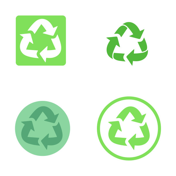 一套孤立的通用回收符号插图图片下载