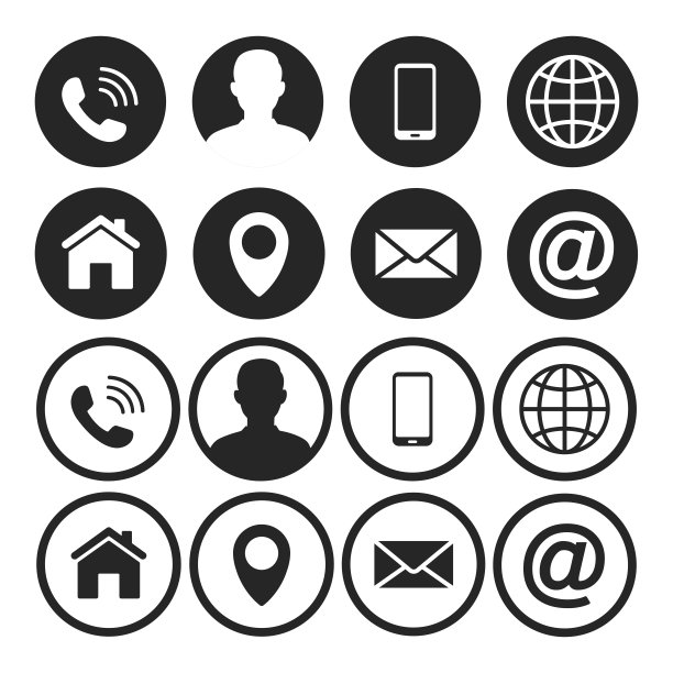 名片联系信息图标。矢量插图。图片下载