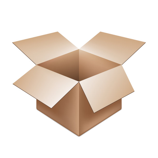 打开纸板箱孤立的白色背景。图片下载