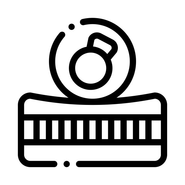 床垫金属重量图标轮廓插图图片下载