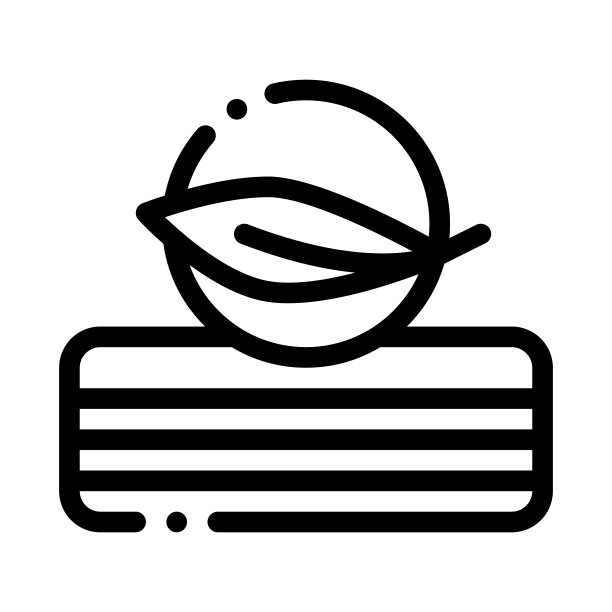 床垫自然叶子图标轮廓插图图片下载