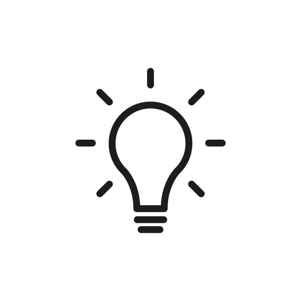 简单的灯泡线图标。图片下载