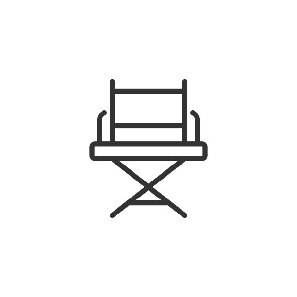 导演椅子图标在平坦的风格。生产者座位矢量插图上的白色孤立的背景。电影产业的概念。图片下载