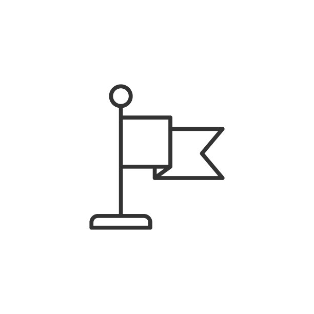 旗帜图标在平面风格。引脚矢量插图在白色孤立的背景。旗杆的业务概念。图片下载