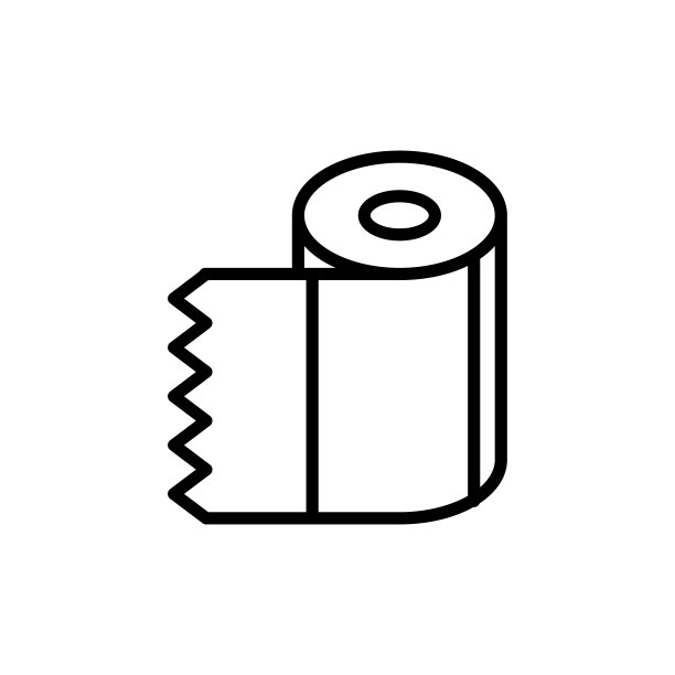 简单的厕纸线条图标。图片下载