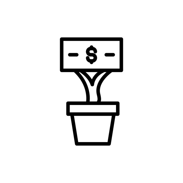 简单的金钱增长线图标。图片下载