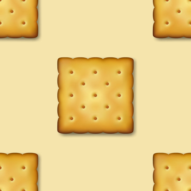 无缝模式与现实向量3d正方形美味饼干乡村，饼干，饼干。甜饼干，美味饼干，早餐点心的设计模板。壁纸，包装，纺织品印刷图片下载