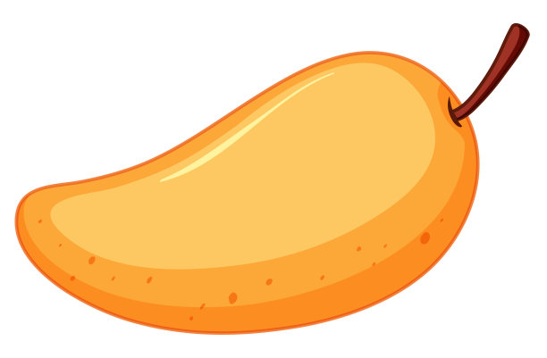 白色背景上的黄色芒果图片下载