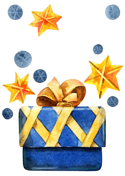 水彩礼盒图片下载