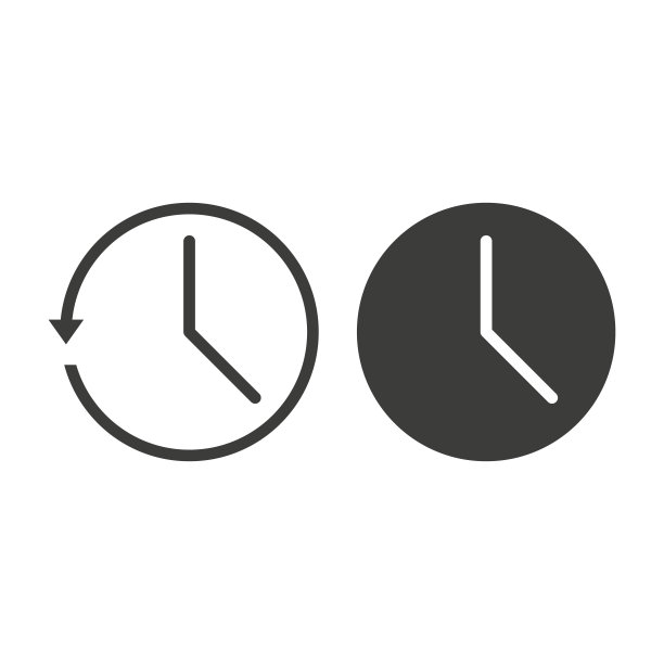 时钟图标。矢量插图在平面设计图片下载