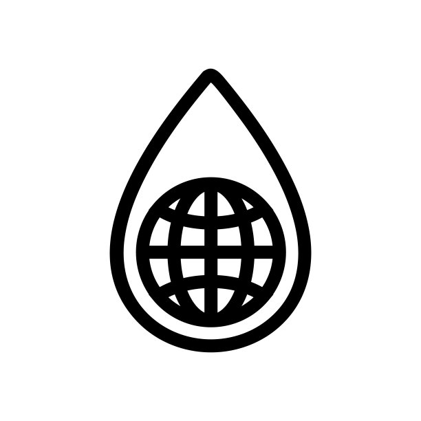 水地球图标矢量。孤立轮廓符号插图图片下载