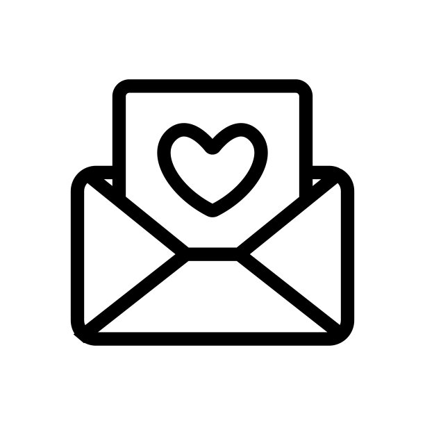 情书图标向量。孤立轮廓符号插图图片下载