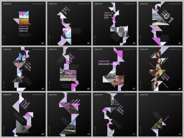 最小的手册模板与三角形，三角形形状，多边形。封面设计模板为方形传单，传单，小册子，报告，演示，博客，广告，杂志为博客。图片下载