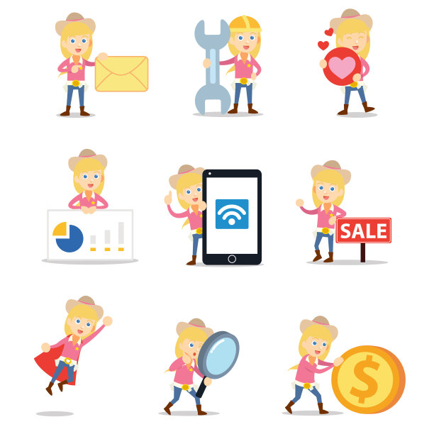 设定的角色牛仔女人在城市图片下载