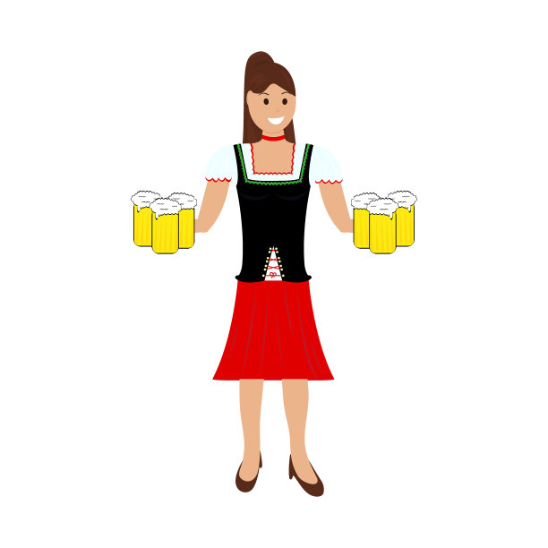 女招待小熊啤酒图片下载