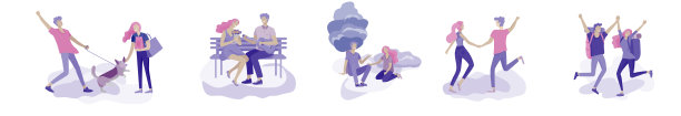 快乐的情侣关系，浪漫的情侣亲吻，拥抱，骑自行车，散步，打网球，吉他，做瑜伽，跳舞。人物情人节设置。色彩斑斓的向量图片下载