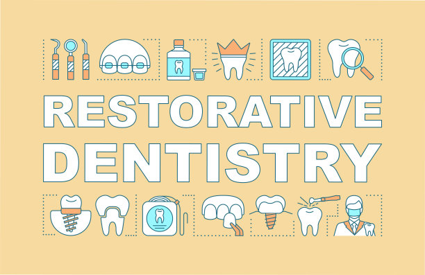 牙科修复词概念横幅图片下载