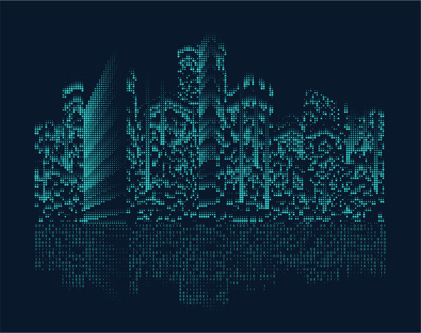 数字建筑和城市插图图片下载