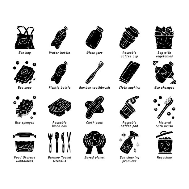 零浪费互换手工字形图标集图片下载