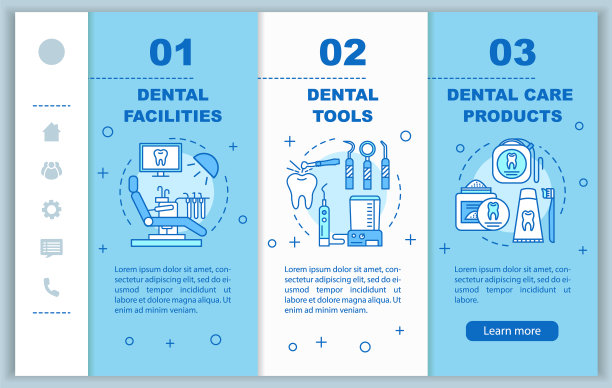 牙科材料上的移动网页矢量模板图片下载