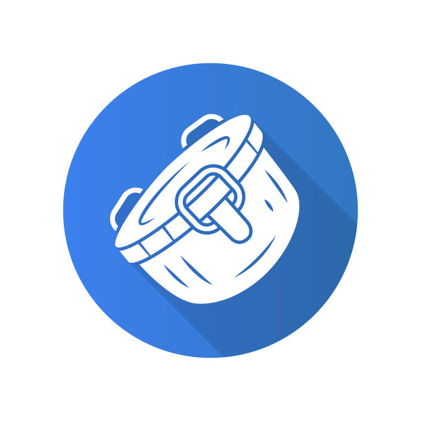 金属食品盒平面设计长阴影字形图标图片下载