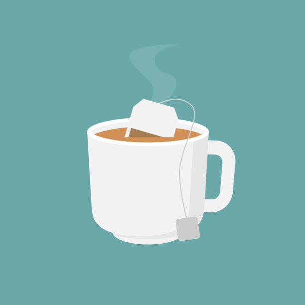 热茶杯平面设计矢量插图图片下载