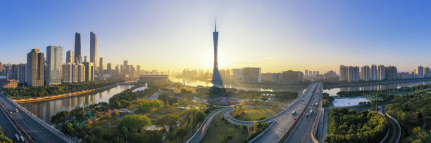 航拍中国广东省广州市珠江新城CBD图片下载