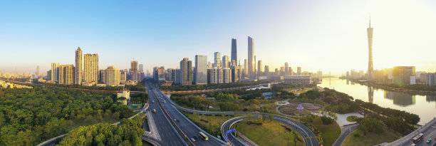 航拍中国广东省广州市珠江新城CBD图片下载