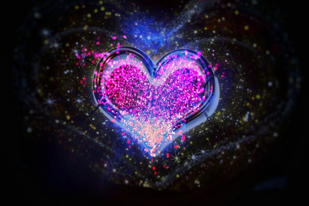 近距离粉红色抽象心形图片下载