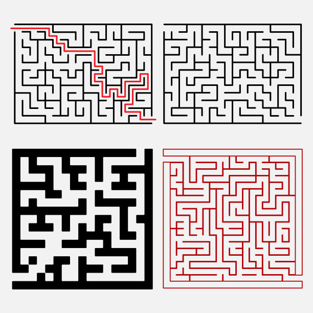 有入口和出口的迷宫。矢量图图片下载