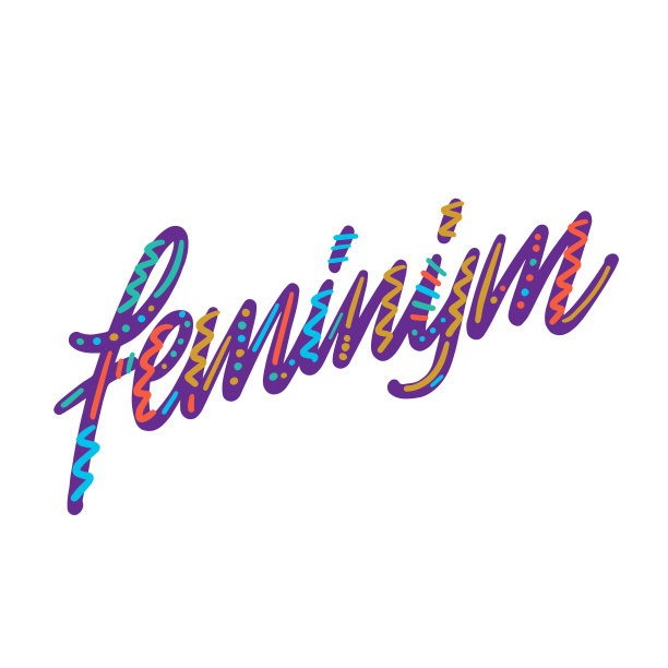 排版设计。女权主义的信。图形元素。印刷字体设计。女人励志口号。女权主义的口号。女孩力量报价。时尚插画。涂鸦风格的女权主义信件。图片下载