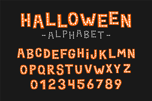 万圣节的字母骷髅。节日聚会庆祝的字体设计。图片下载