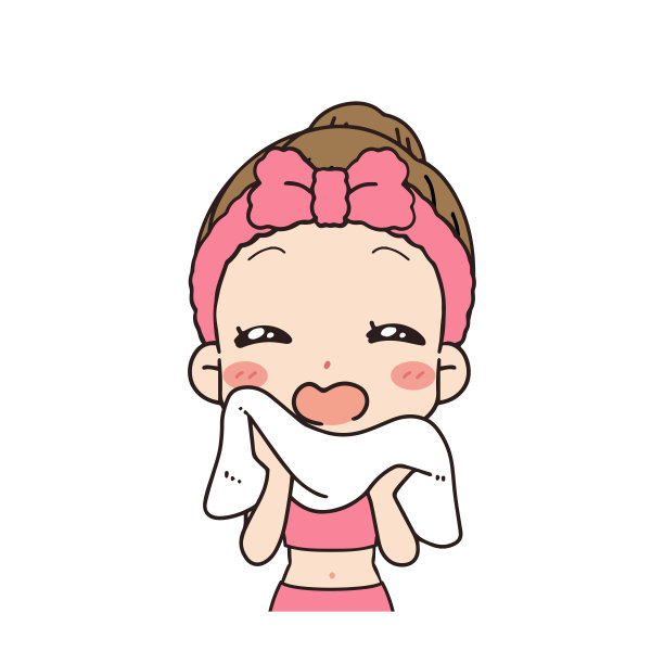 正面插图的女人洗脸，上身。图片下载