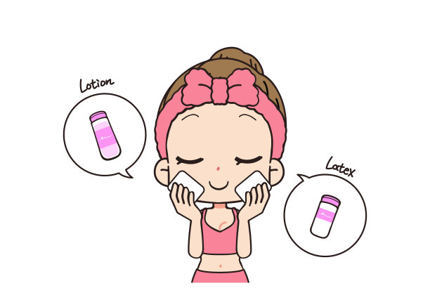 护肤女性正面插图，上身。图片下载