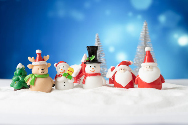 圣诞老人和驯鹿与雪的背景图片下载