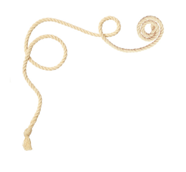 米黄色的波浪绳在角落里排列图片下载