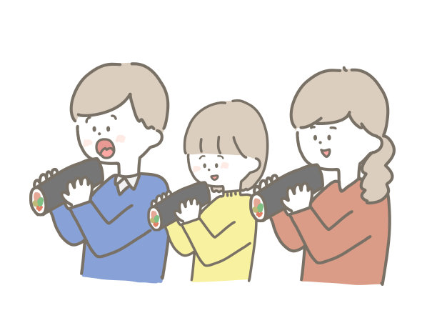 家人吃寿司卷图片下载