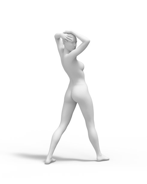 女人人体模型姿态3D渲染图片下载