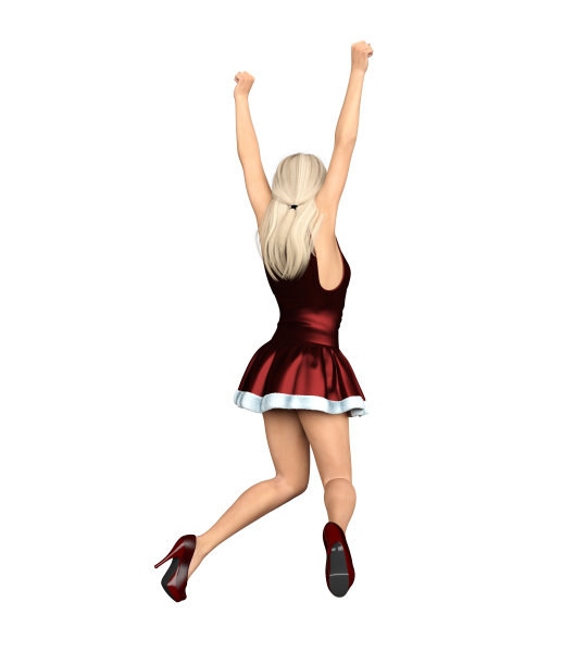 圣诞老人女人在白色的背景3D渲染图片下载