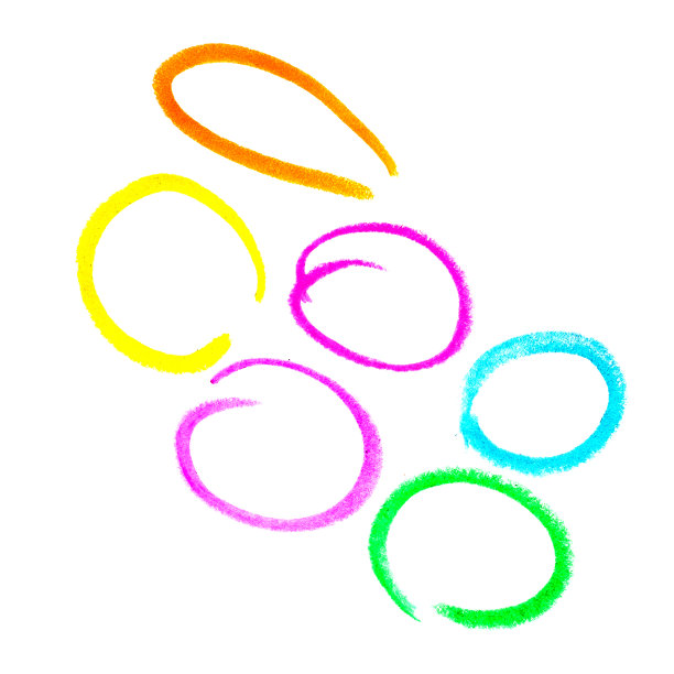 在一个白色孤立的背景上的彩色圆圈。图片下载