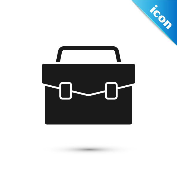 黑色公文包图标孤立在白色背景。业务用例的迹象。业务组合。矢量图图片下载
