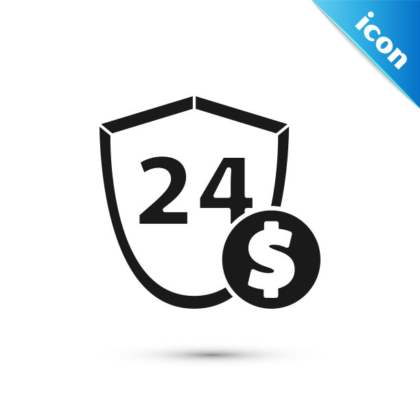 黑色盾牌与美元符号图标孤立在白色背景。安全罩保护。资金安全的概念。矢量图图片下载