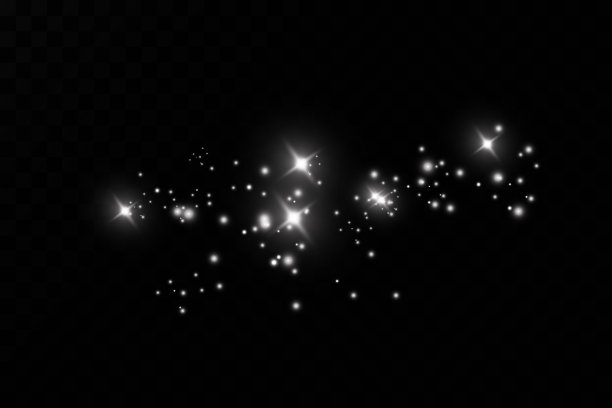 横幅和灰尘。灯光效果在美丽的横幅。尘的效果。灰尘颗粒在黑暗的背景上闪烁。矢量插图。magic.Christmas。图片下载